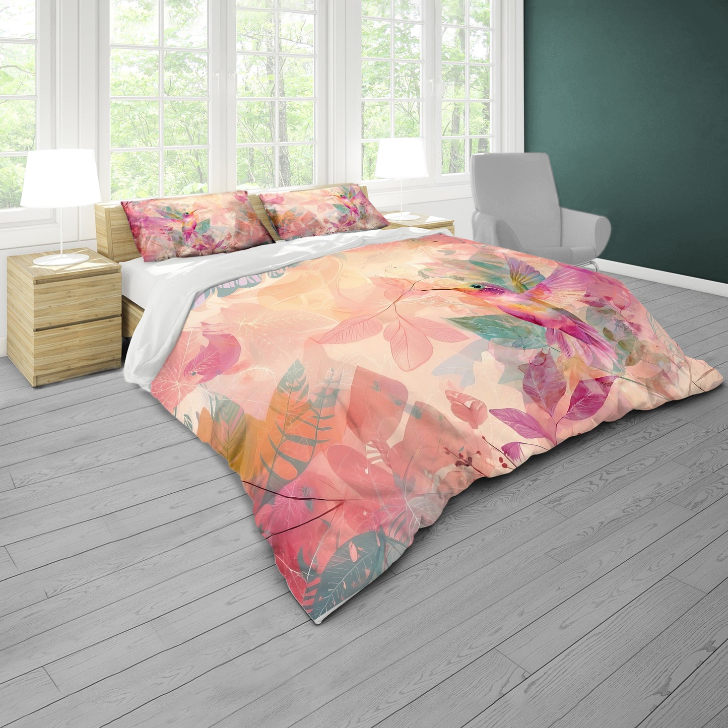 Hummingbird Spring Duvet Cover Set
