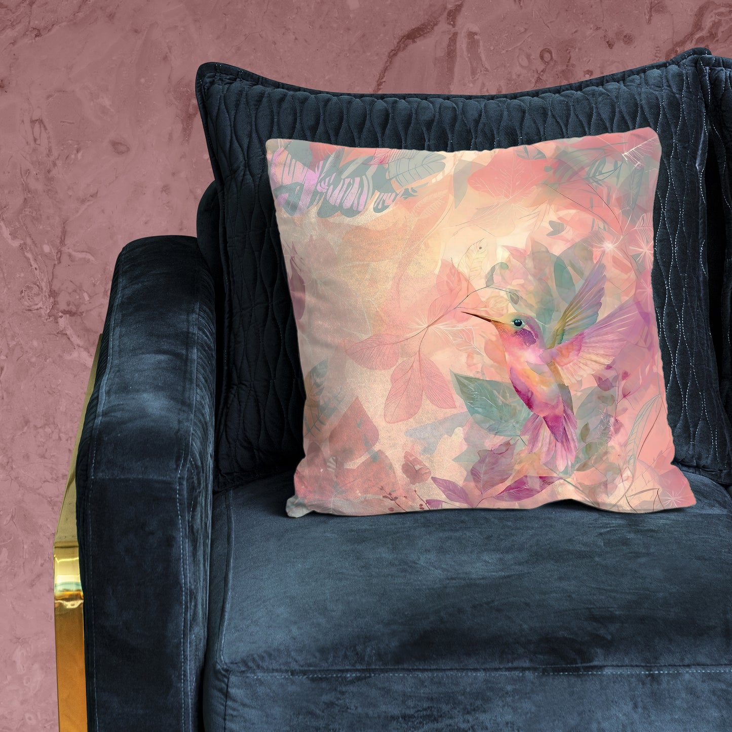 Hummingbird on Peach Luxury Scatter