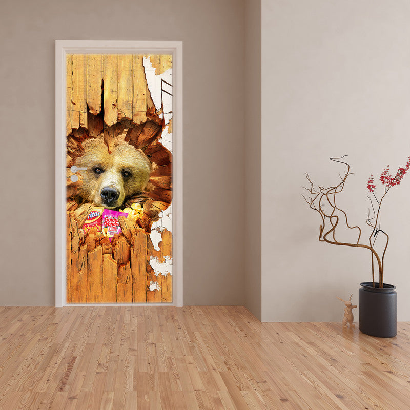 Hungry Bear Door Decoupage