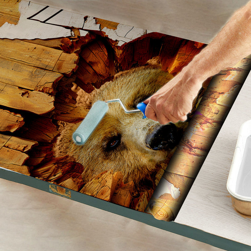 Hungry Bear Door Decoupage