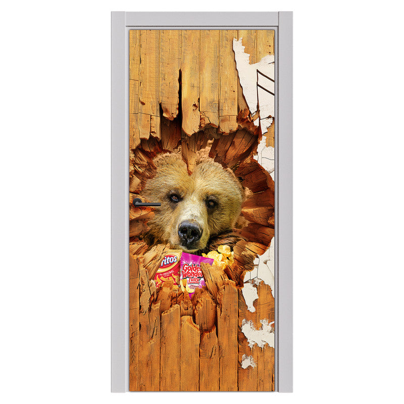 Hungry Bear Door Decoupage
