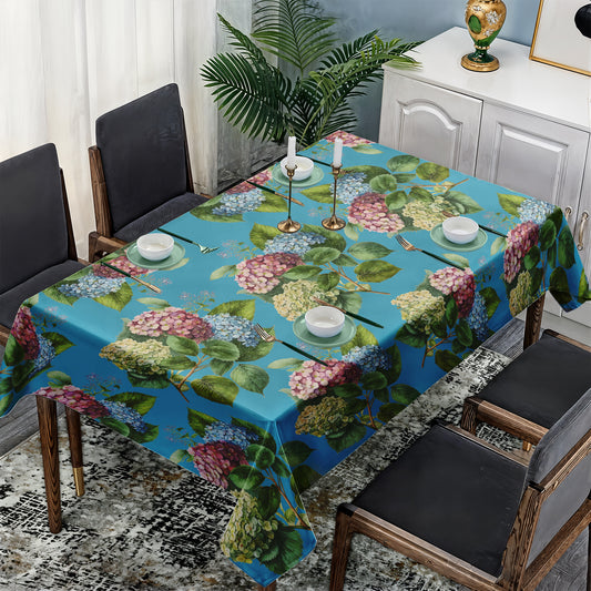 Hydrangeas on Sea Green Rectangle Tablecloth by Mark van Vuuren