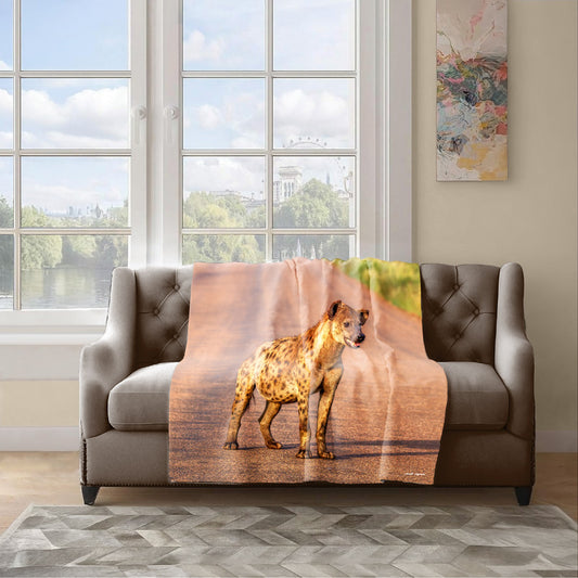 Hyena Mom Light Weight Fleece Blanket by Annette Heymans