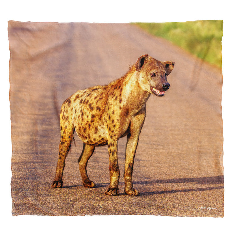 Hyena Mom Light Weight Fleece Blanket by Annette Heymans