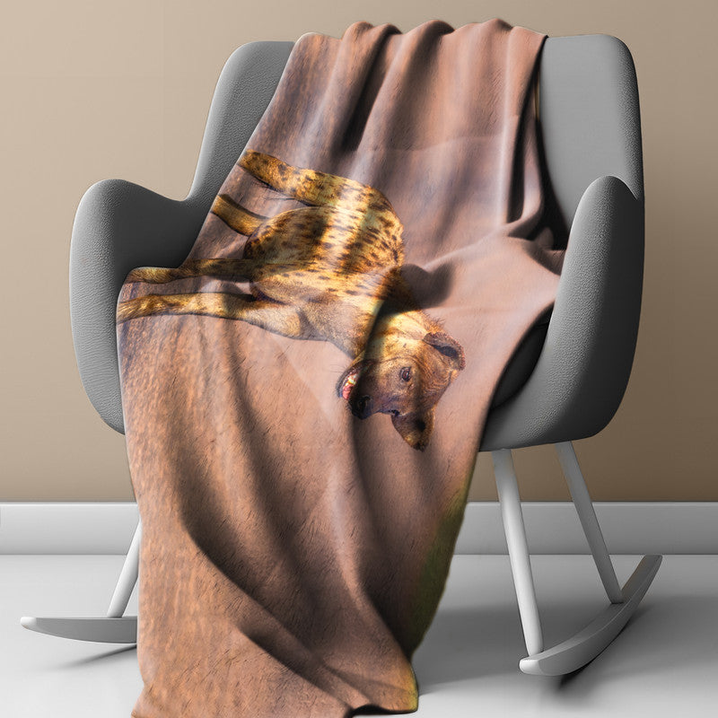 Hyena Mom Light Weight Fleece Blanket by Annette Heymans
