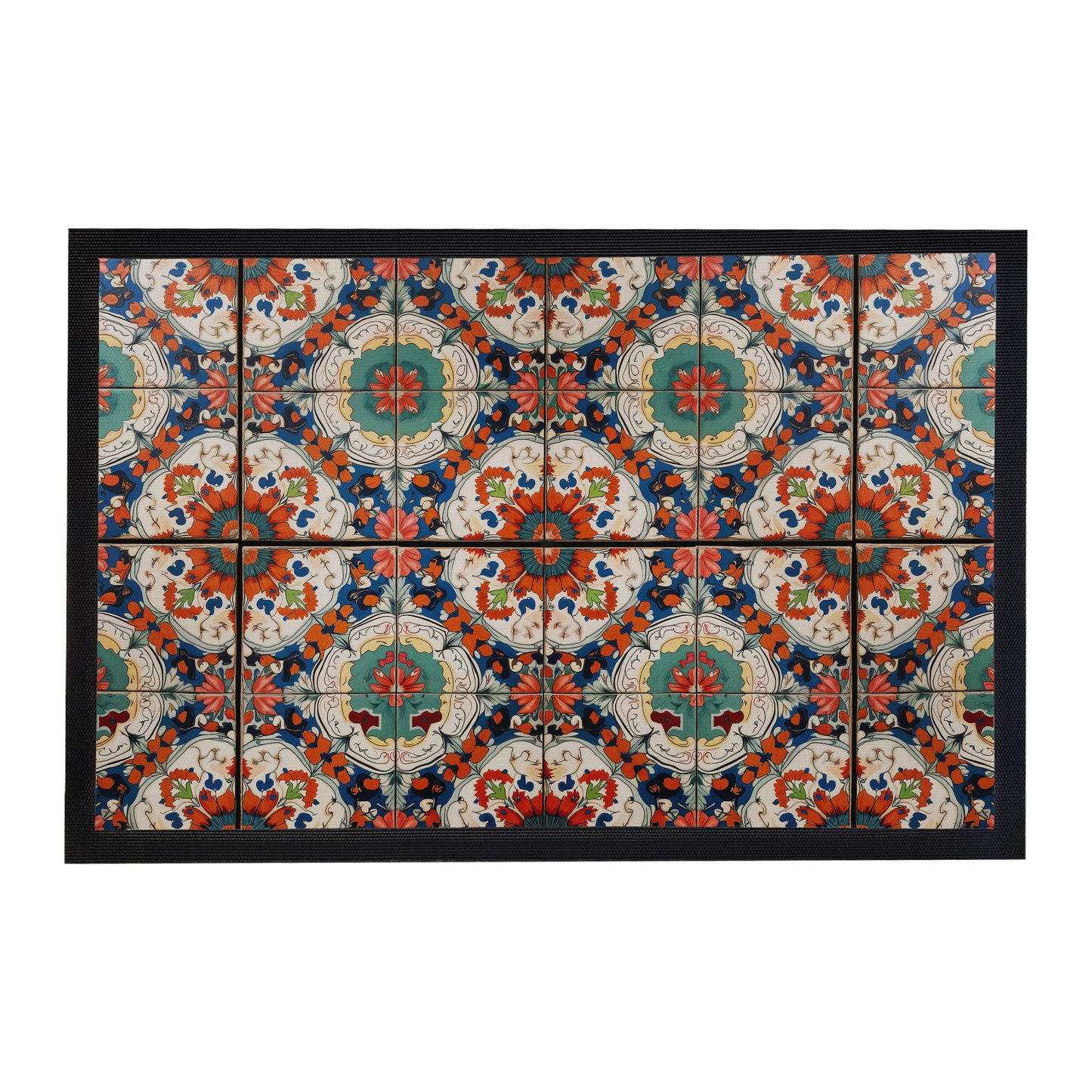 Hypnotic Flower Tiles Door Mat