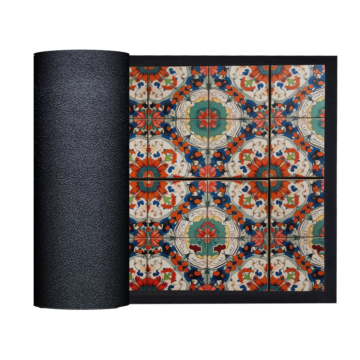 Hypnotic Flower Tiles Door Mat