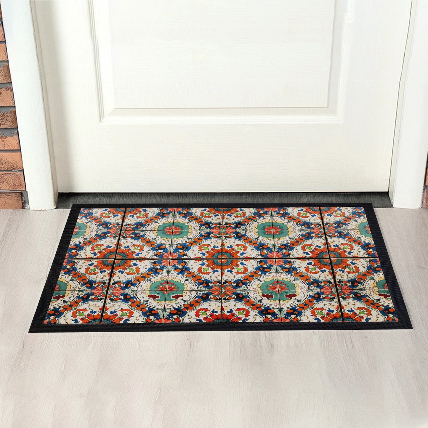 Hypnotic Flower Tiles Door Mat