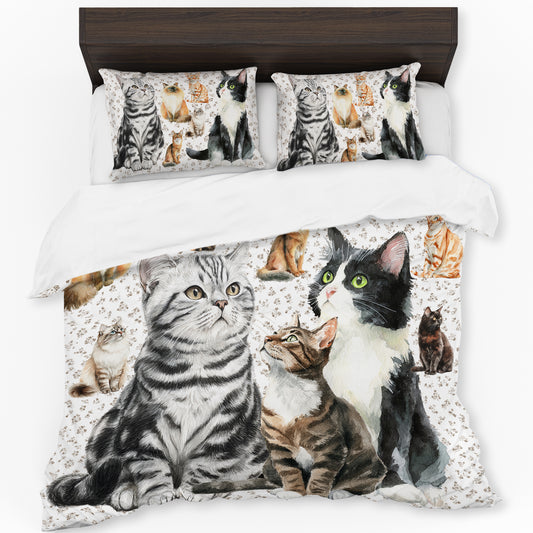 I Love Cats Duvet Cover Set by Mark van Vuuren