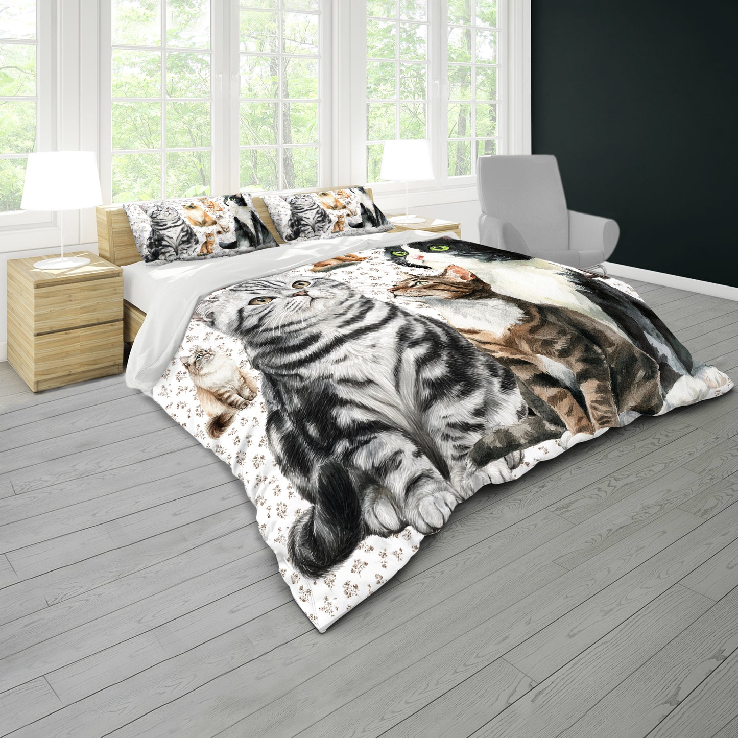 I Love Cats Duvet Cover Set by Mark van Vuuren