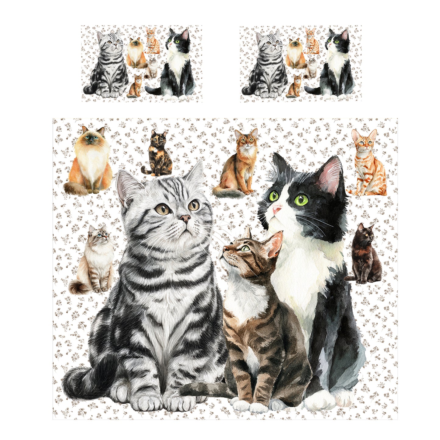 I Love Cats Duvet Cover Set by Mark van Vuuren