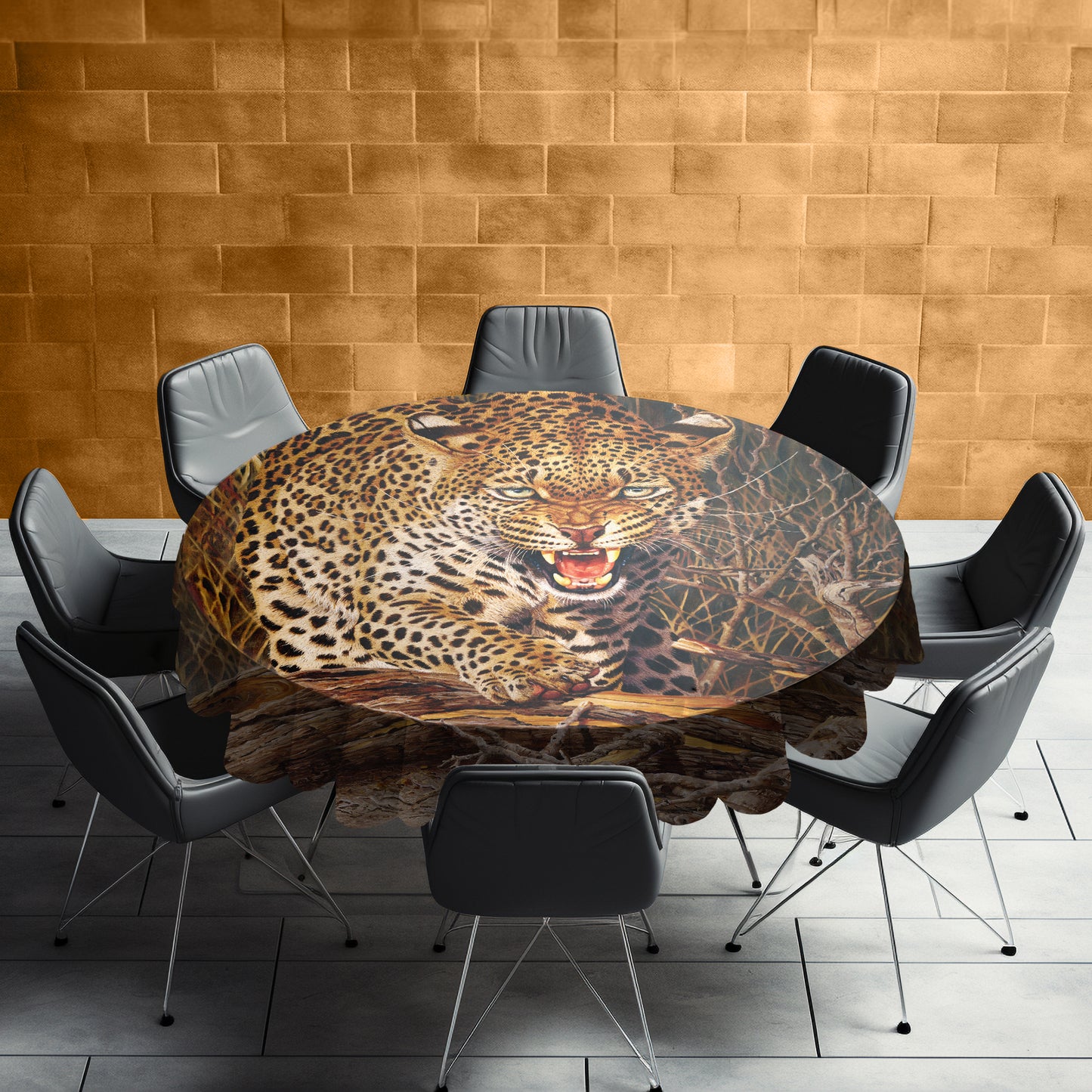 I'm Going to Hunt You Down Round Tablecloth by Delene Lambert