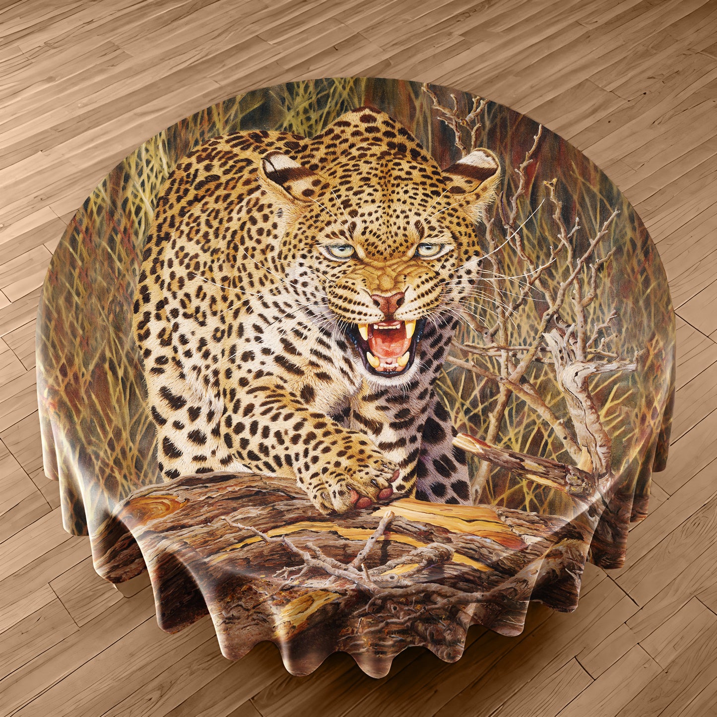I'm Going to Hunt You Down Round Tablecloth by Delene Lambert