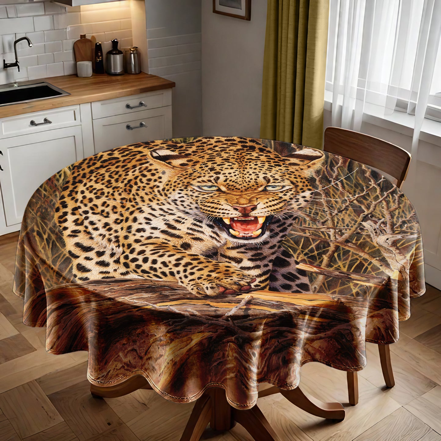 I'm Going to Hunt You Down Round Tablecloth by Delene Lambert