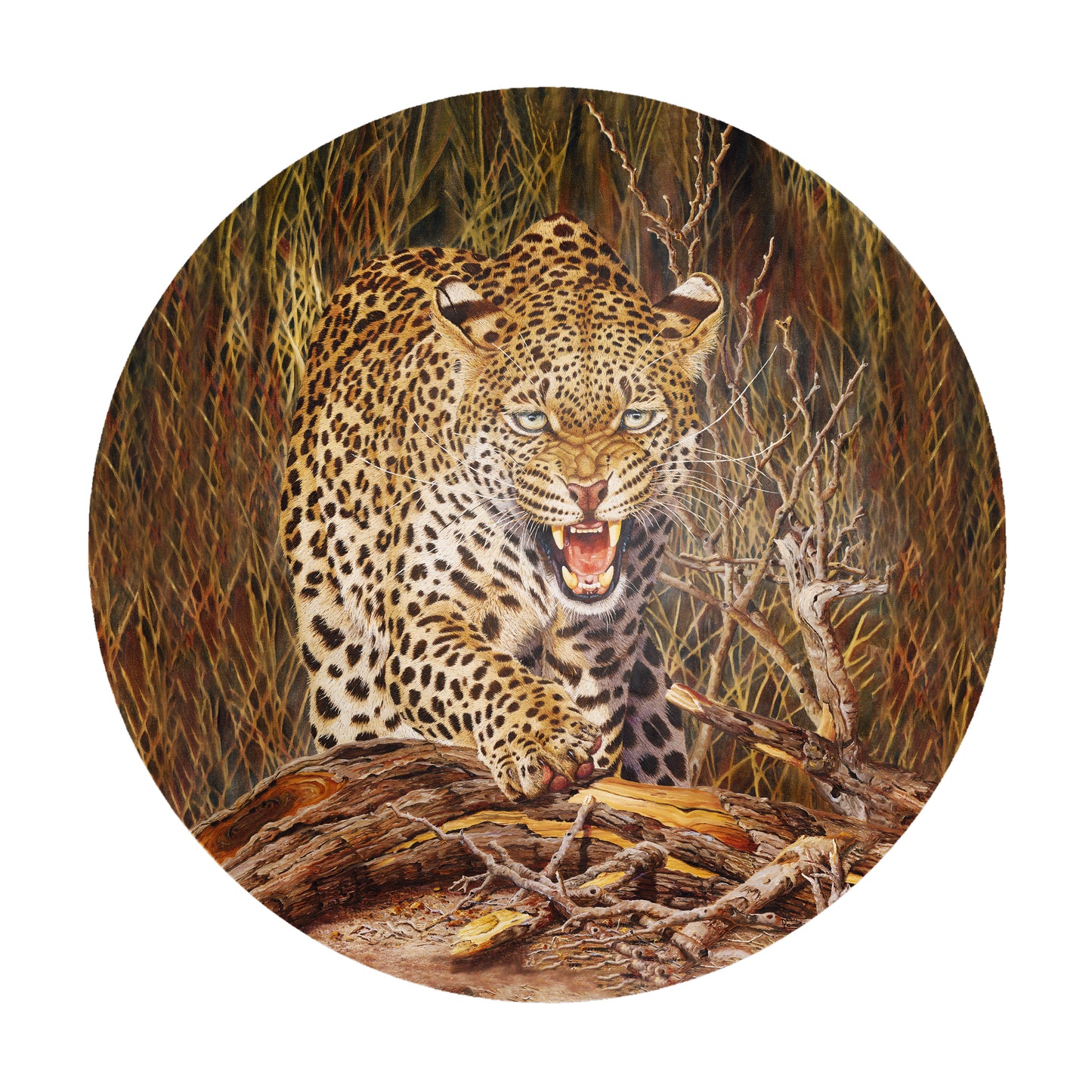 I'm Going to Hunt You Down Round Tablecloth by Delene Lambert
