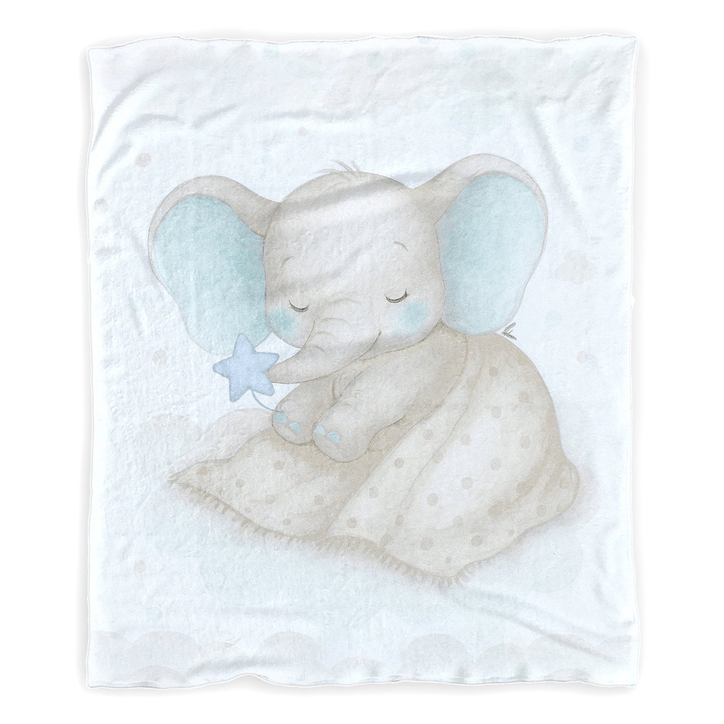 Starry Nap Blue Elephant Minky Blanket by Nathan Pieterse