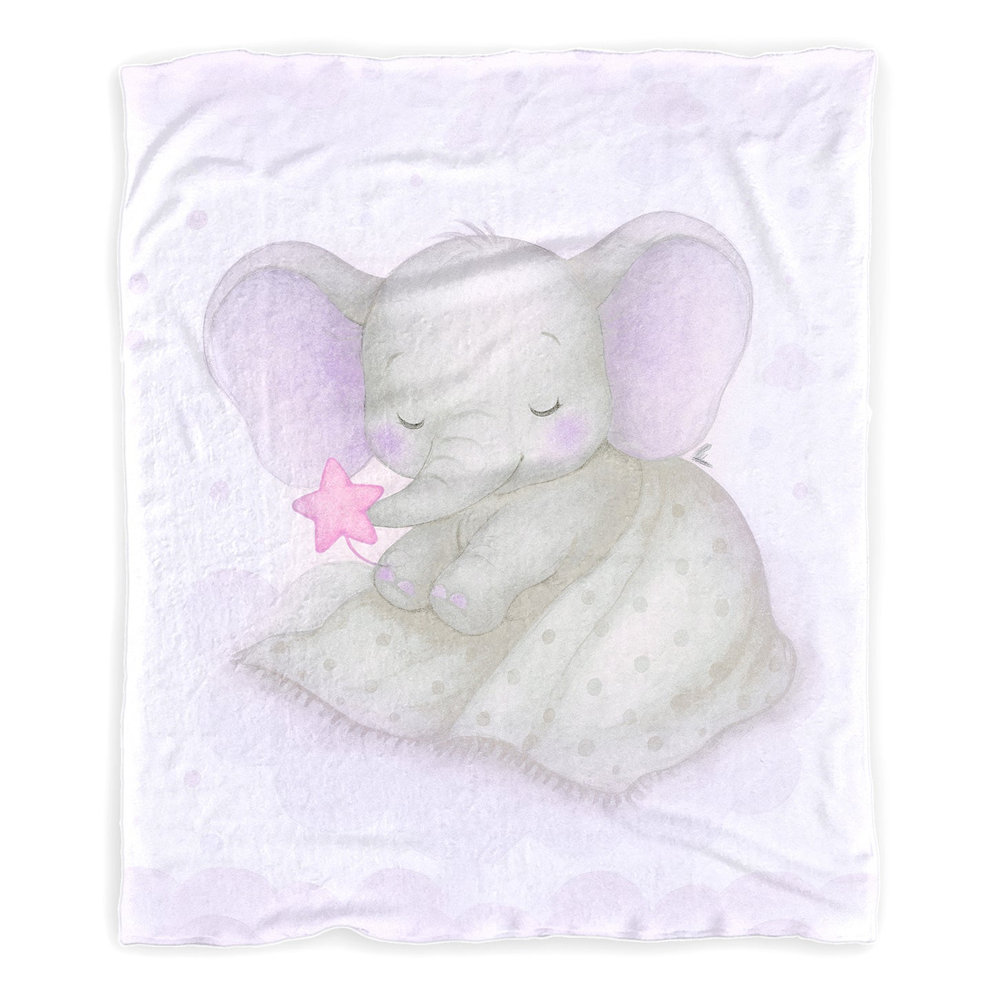 Starry Nap Pink Elephant Minky Blanket by Nathan Pieterse
