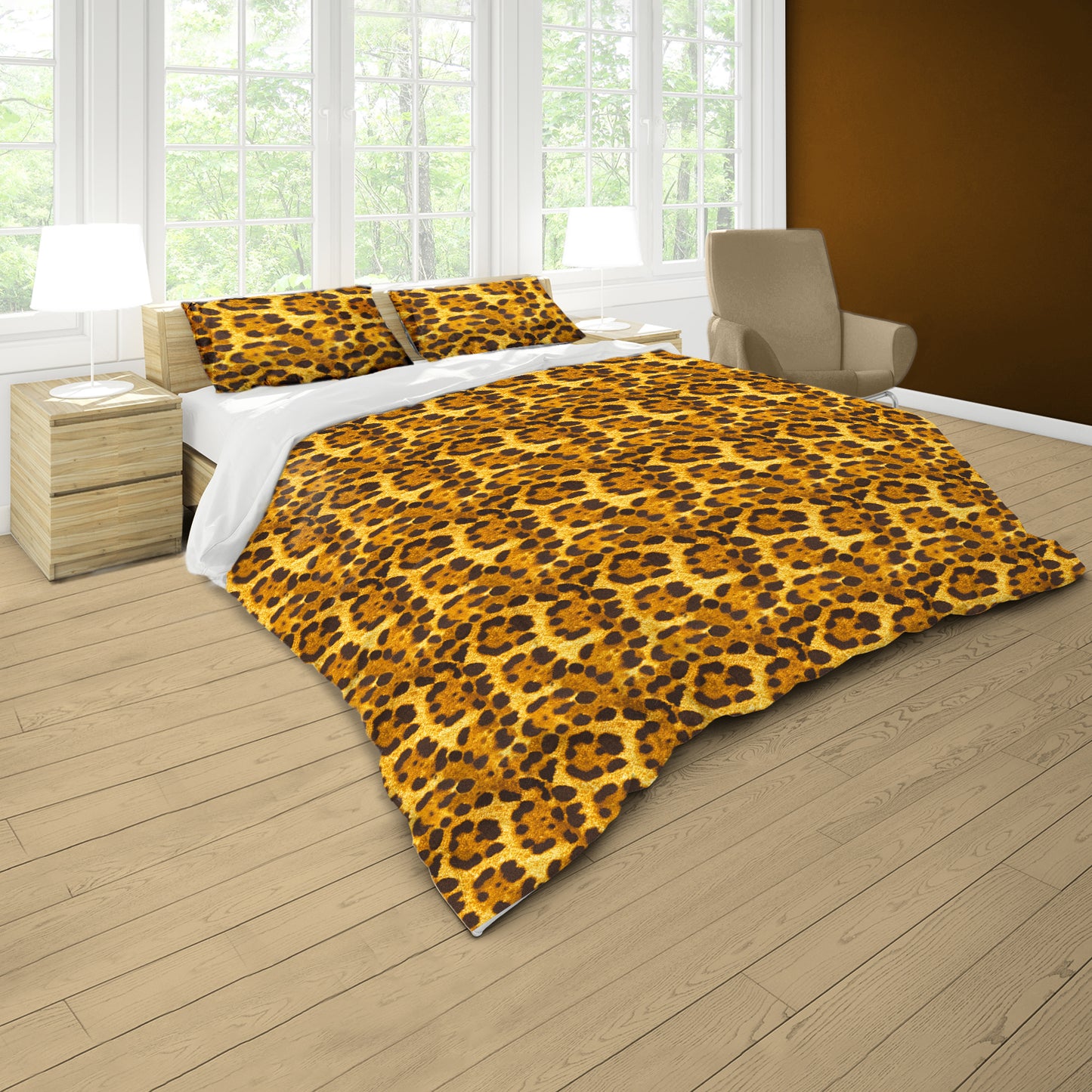 Imitation Leopard Fur Duvet Cover Set