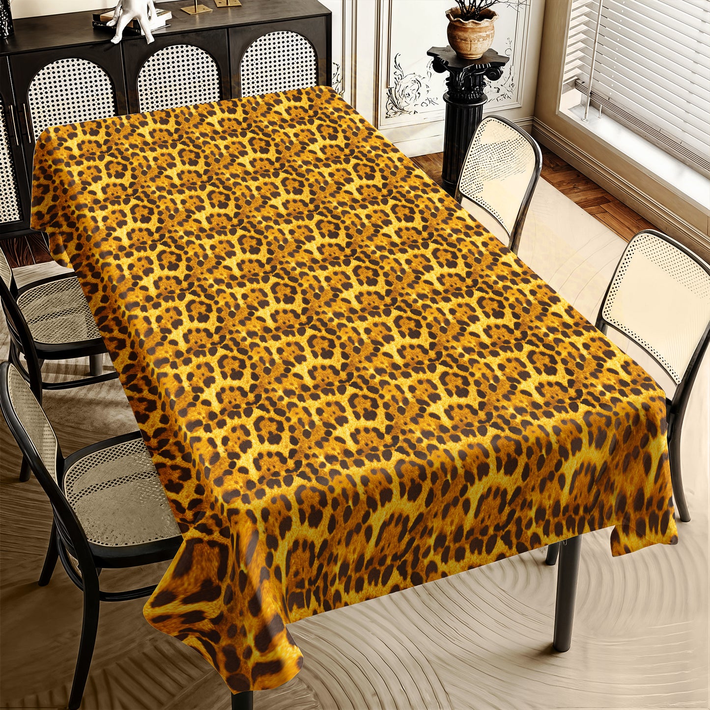 Imitation Leopard Fur Rectangle Tablecloth