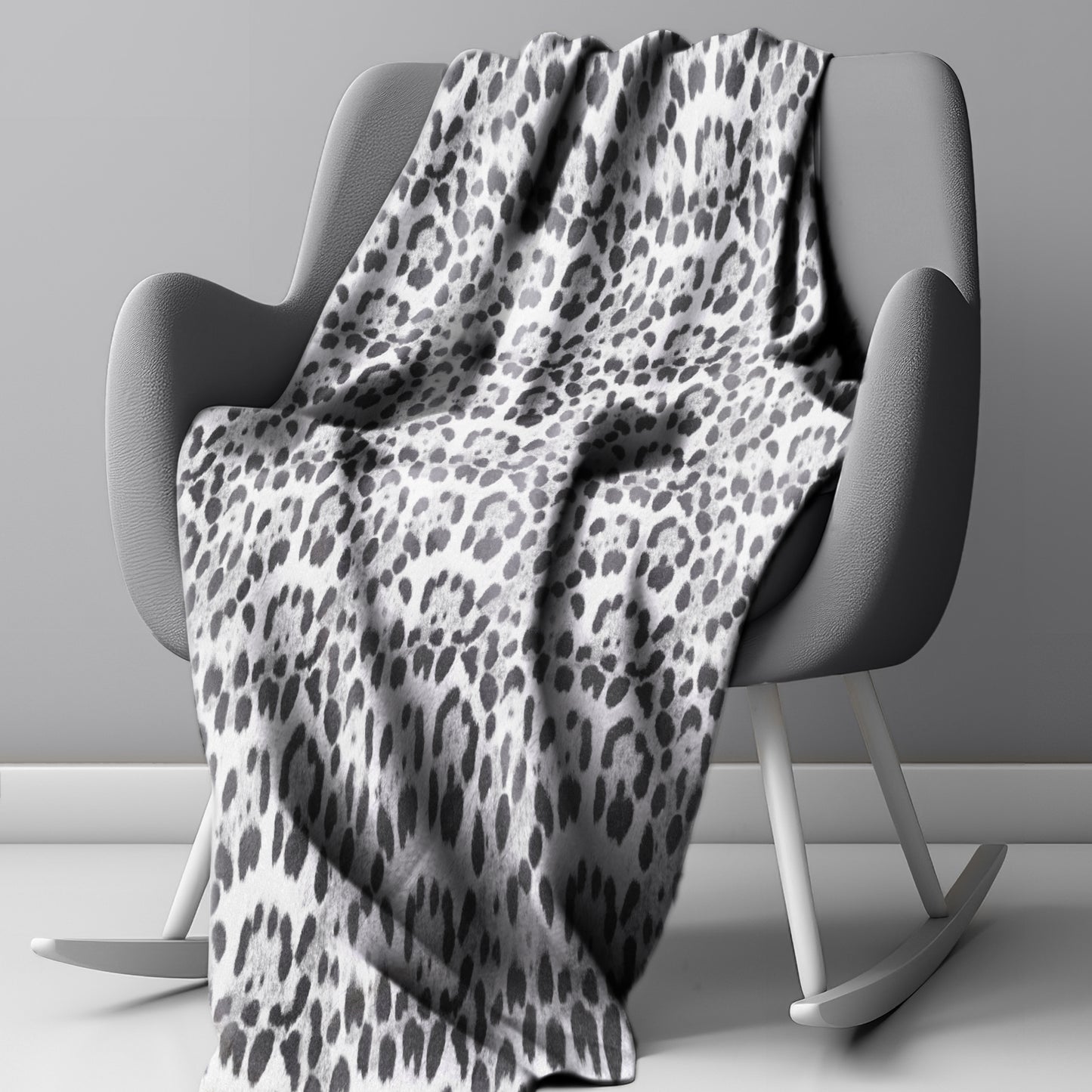 Imitation White Leopard Fur Light Weight Fleece Blanket