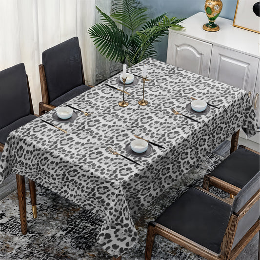 Imitation White Leopard Fur Rectangle Tablecloth