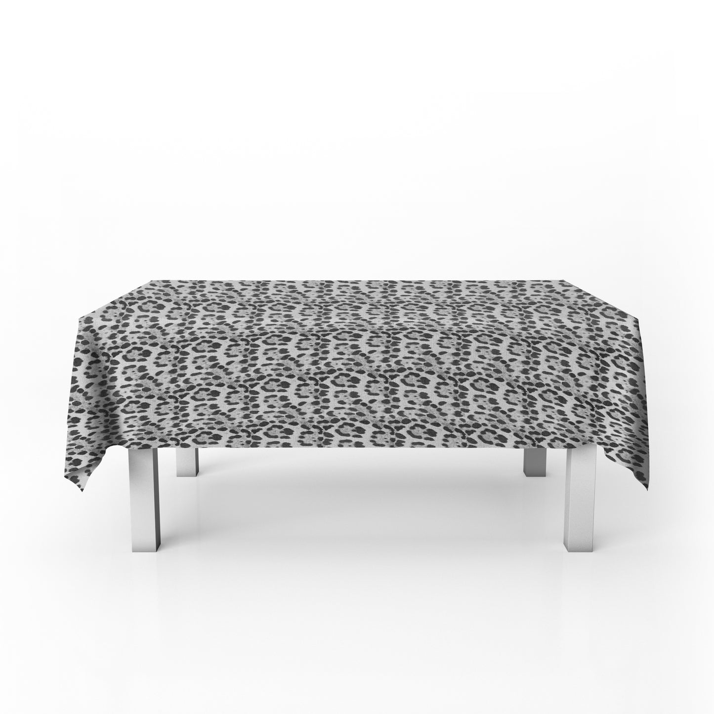 Imitation White Leopard Fur Rectangle Tablecloth