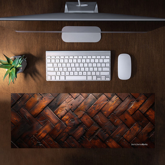 Immersive Dark Wood Large Desk Pad by Wikus Schalkwyk