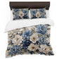 Impasto Blue Floral Duvet Cover Set