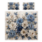 Impasto Blue Floral Duvet Cover Set