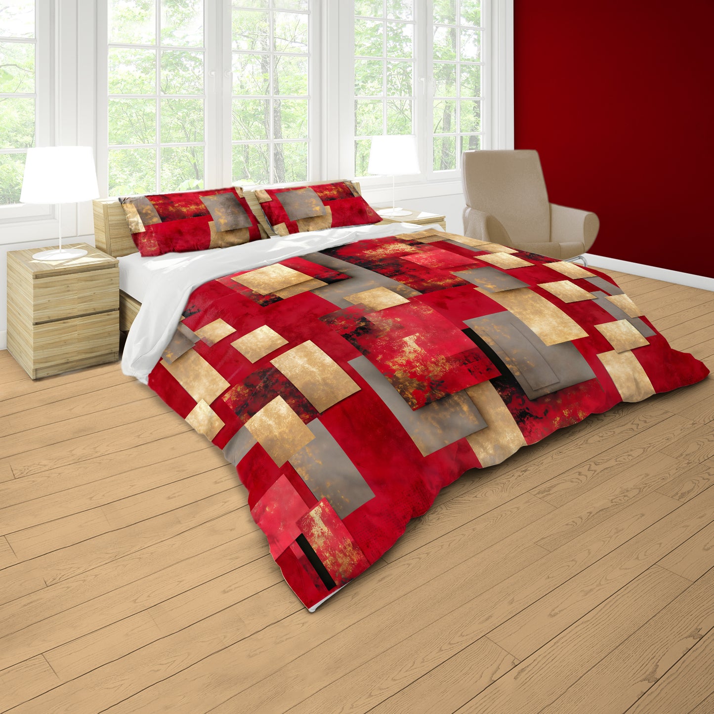 Imperial Crimson Duvet Cover Set