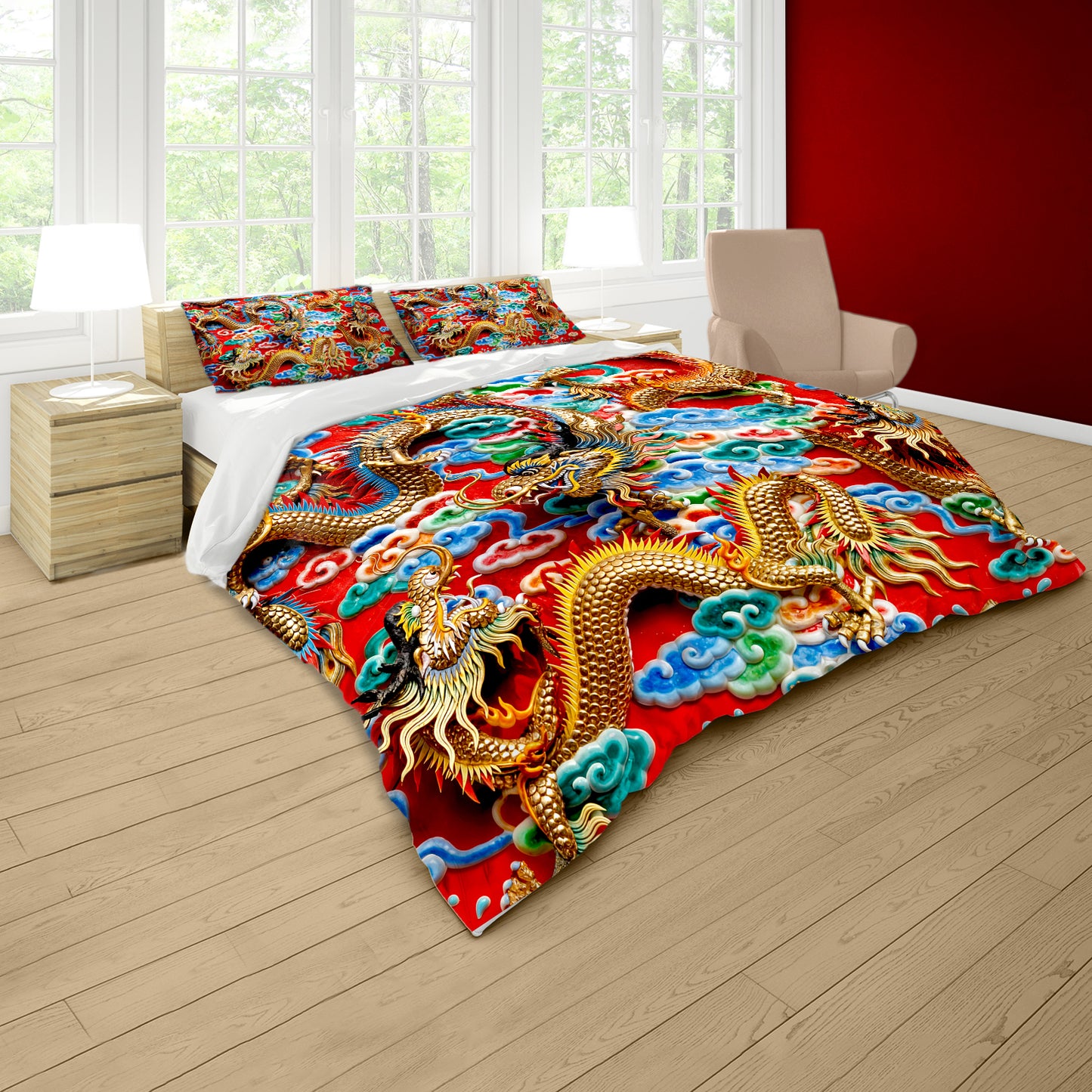 Imperial Dragons Duvet Cover Set