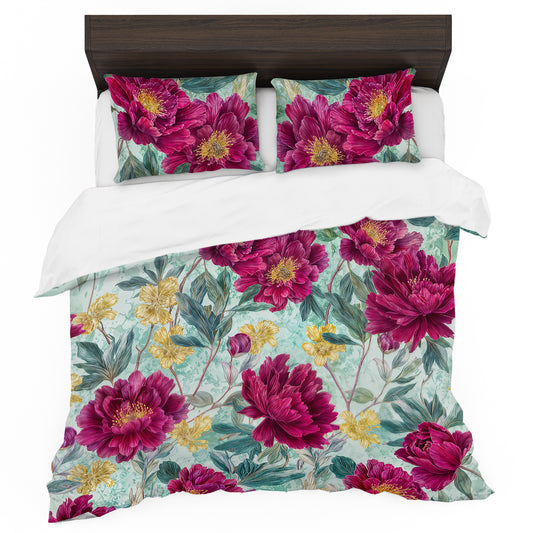 Imperial Peony & Jade Duvet Cover Set