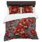 Imperial Red Peonies Duvet Cover Set
