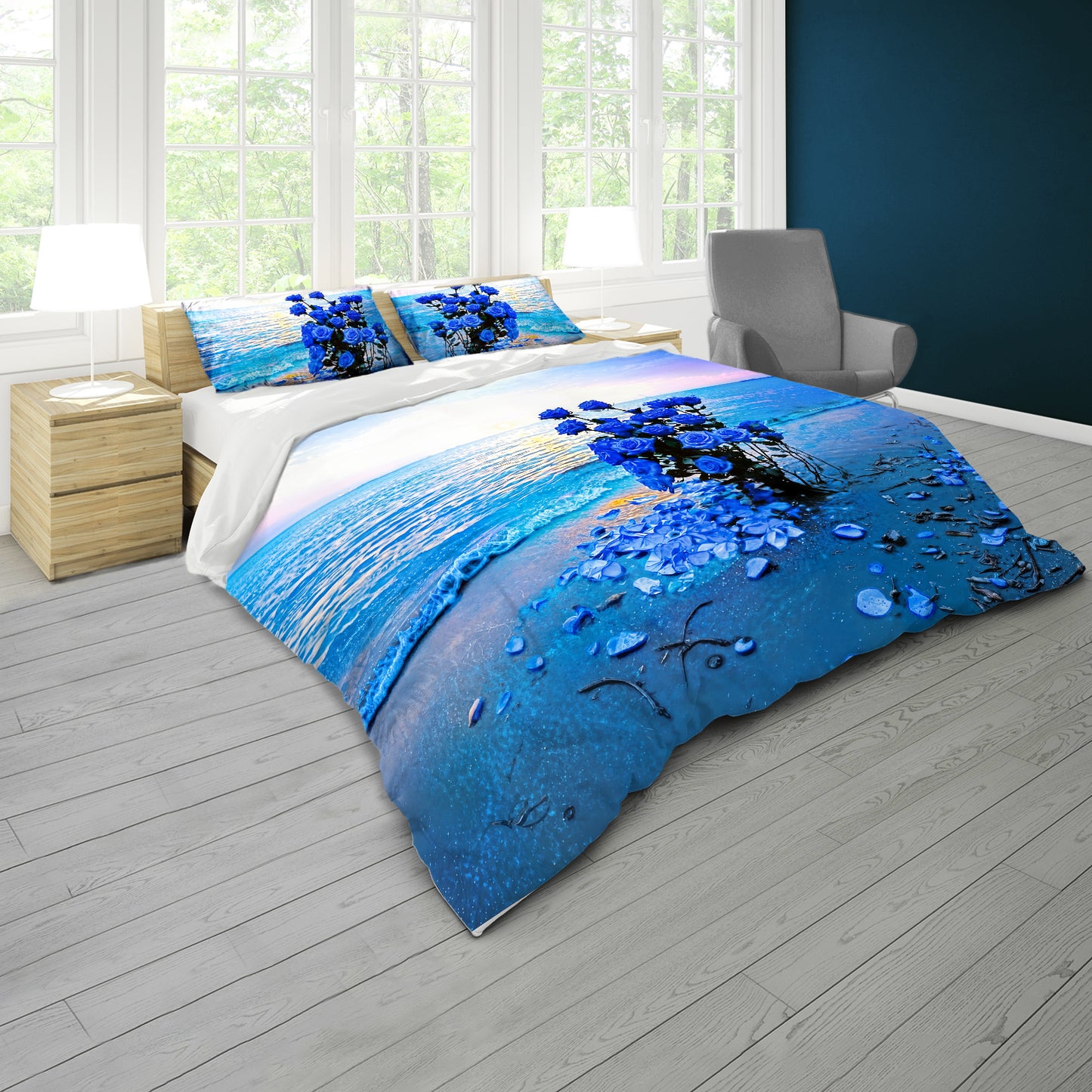 Indigo Blue Beachfront Duvet Cover Set