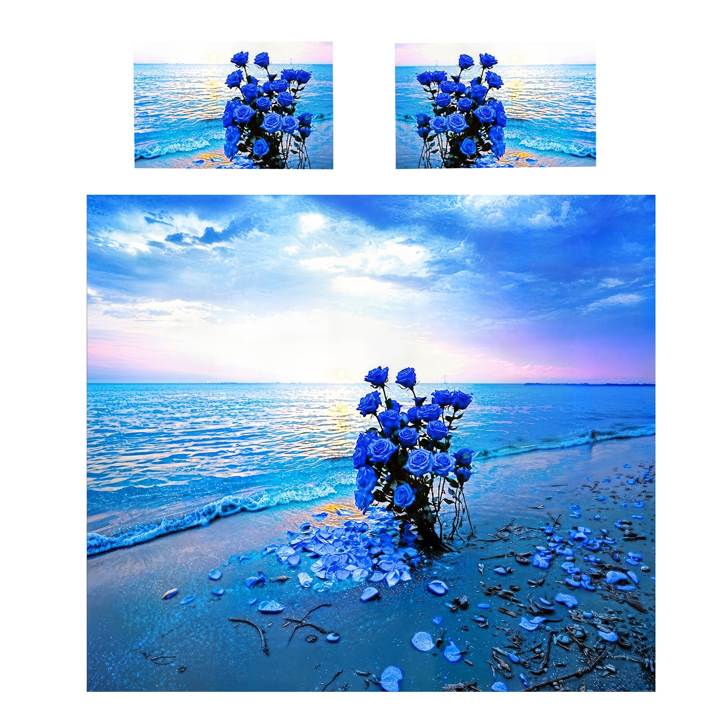 Indigo Blue Beachfront Duvet Cover Set