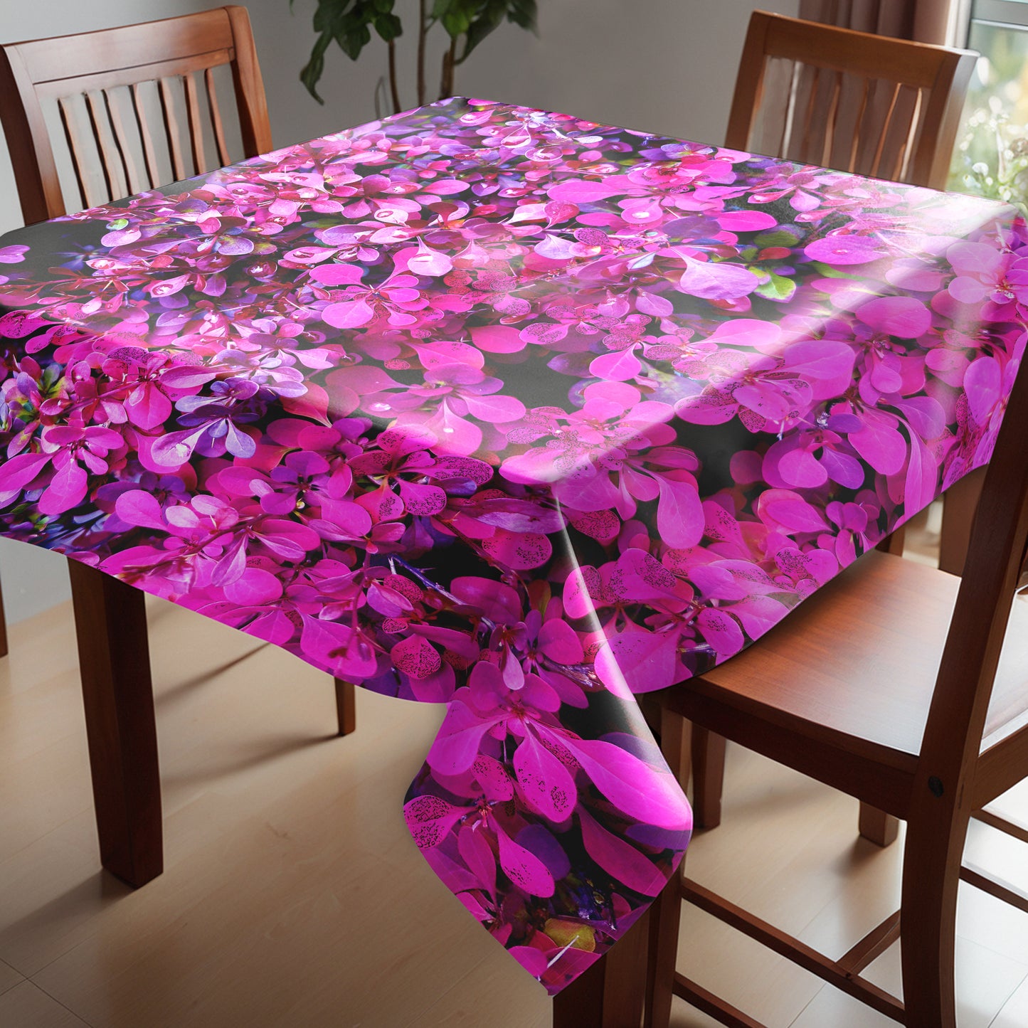 Infinite Purple Bloom Square Tablecloth