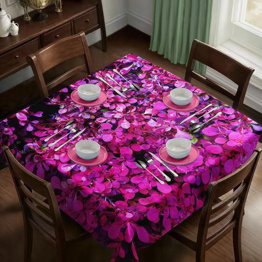 Infinite Purple Bloom Square Tablecloth