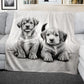 Innocent Eyes Puppies Light Weight Fleece Blanket by Nathan Pieterse