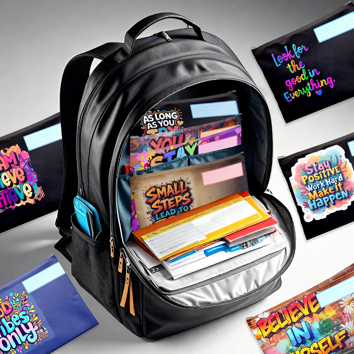 Inspirations Subject Savvy Book Bags Set of 9