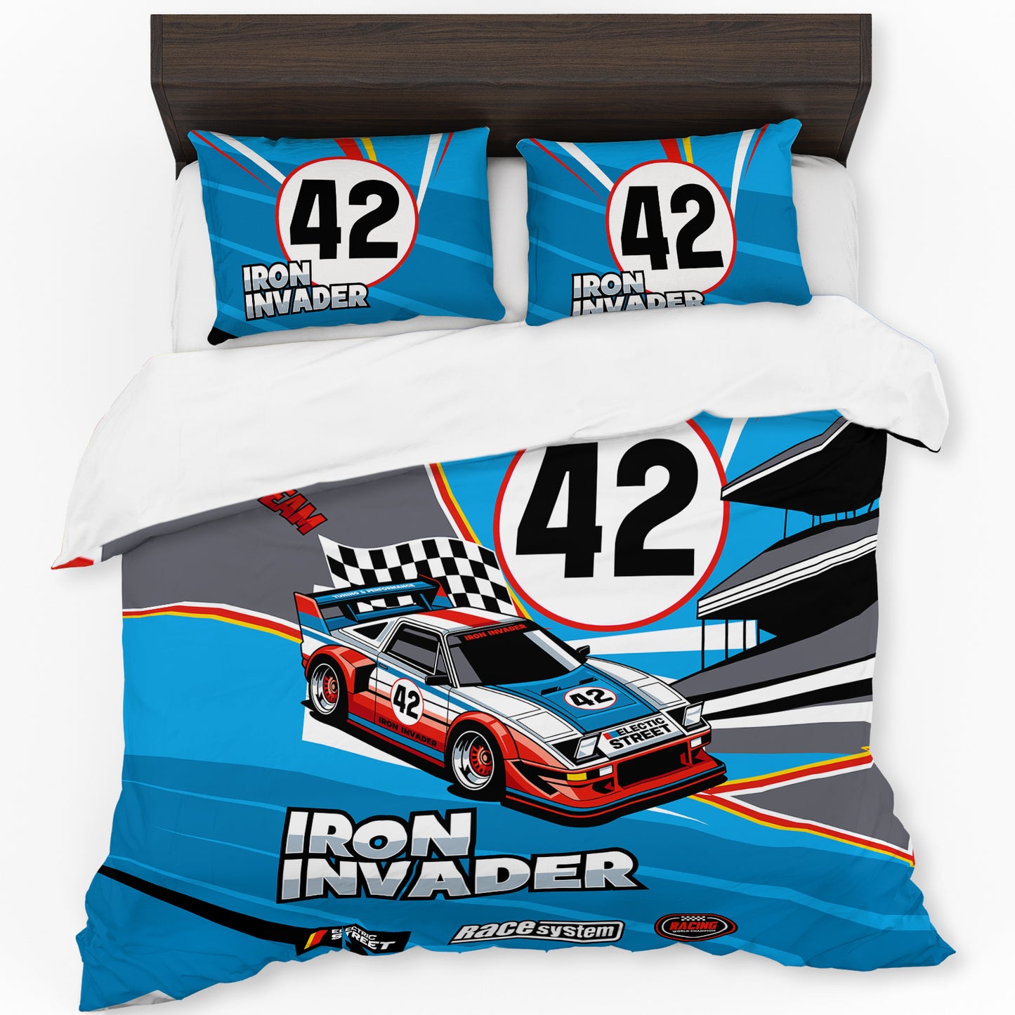 Iron Invader Racing Duvet Cover Set