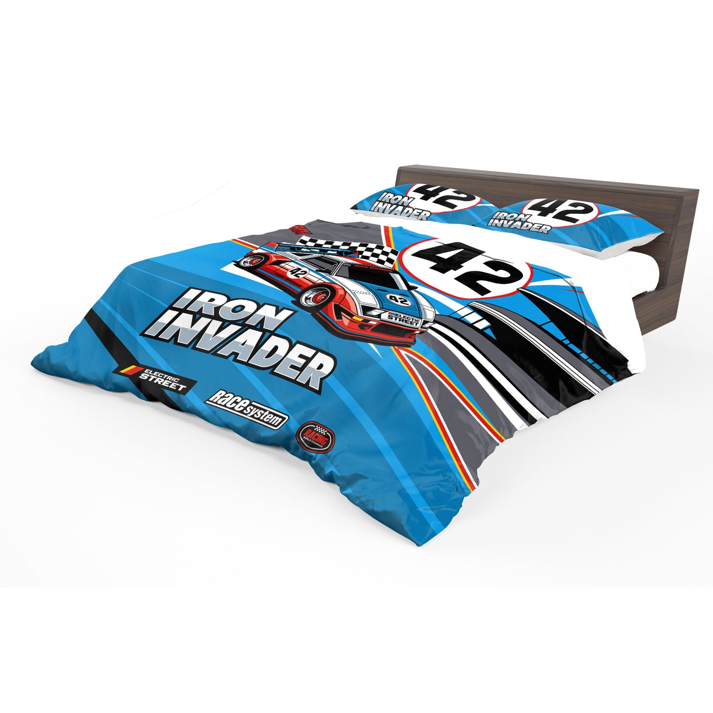 Iron Invader Racing Duvet Cover Set