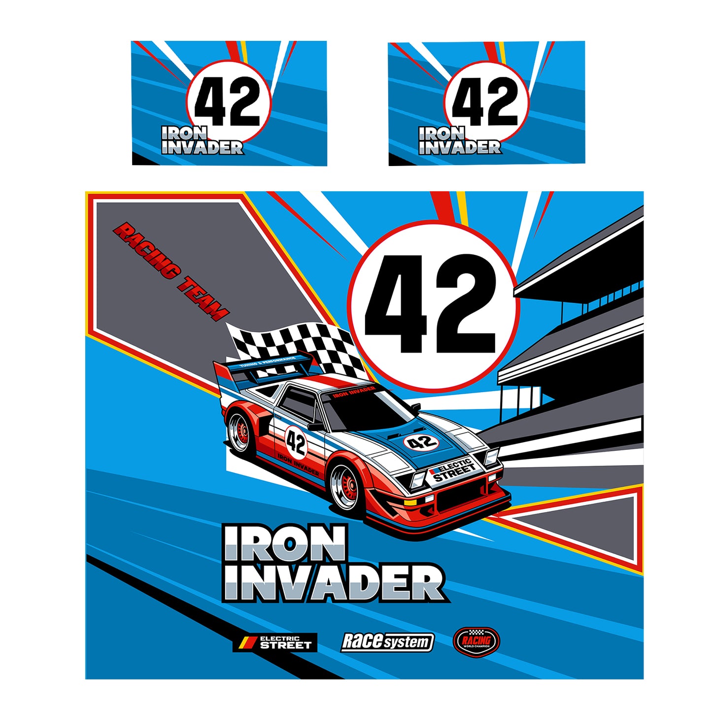 Iron Invader Racing Duvet Cover Set
