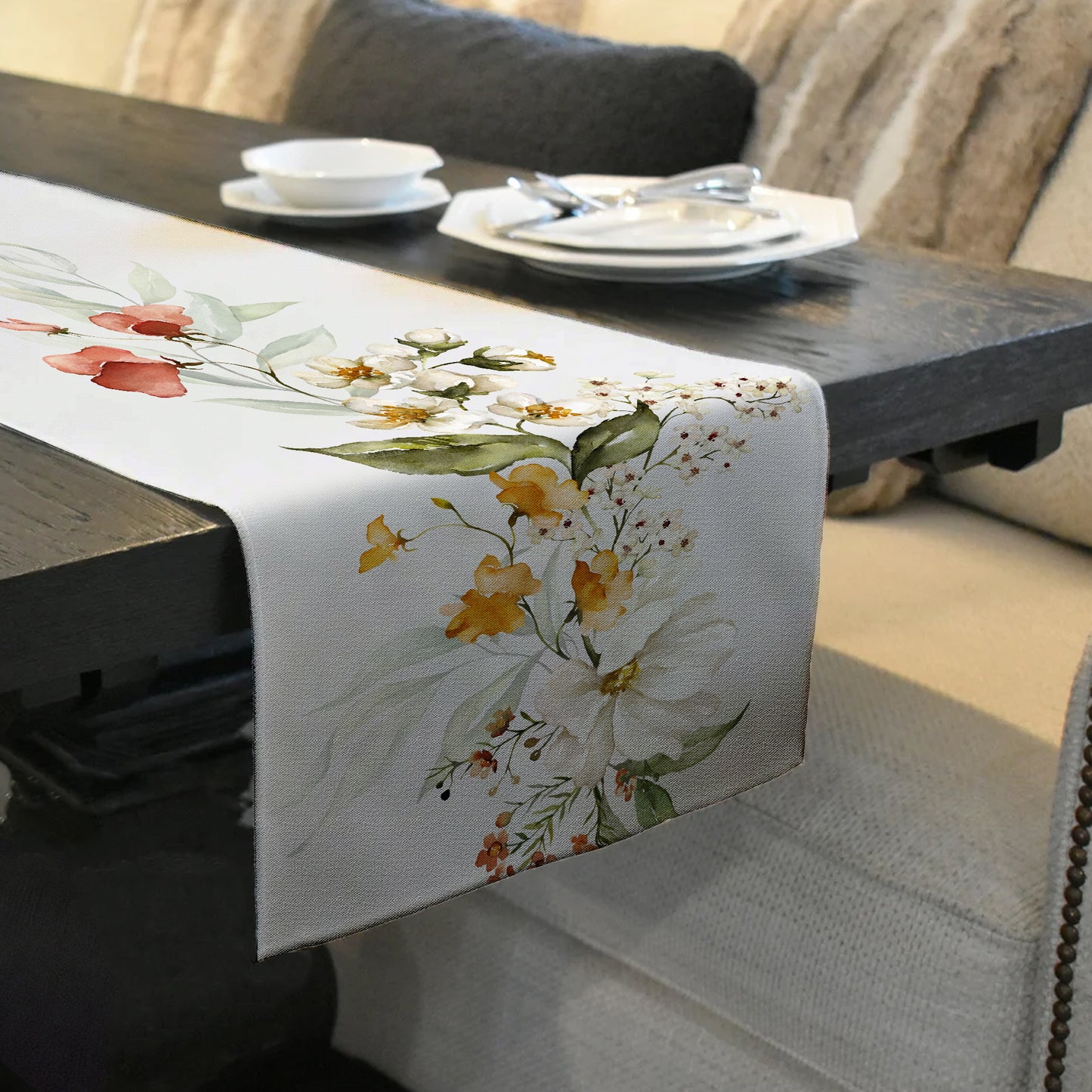Ivory Petal Serenade Table Runner  by Mark van Vuuren