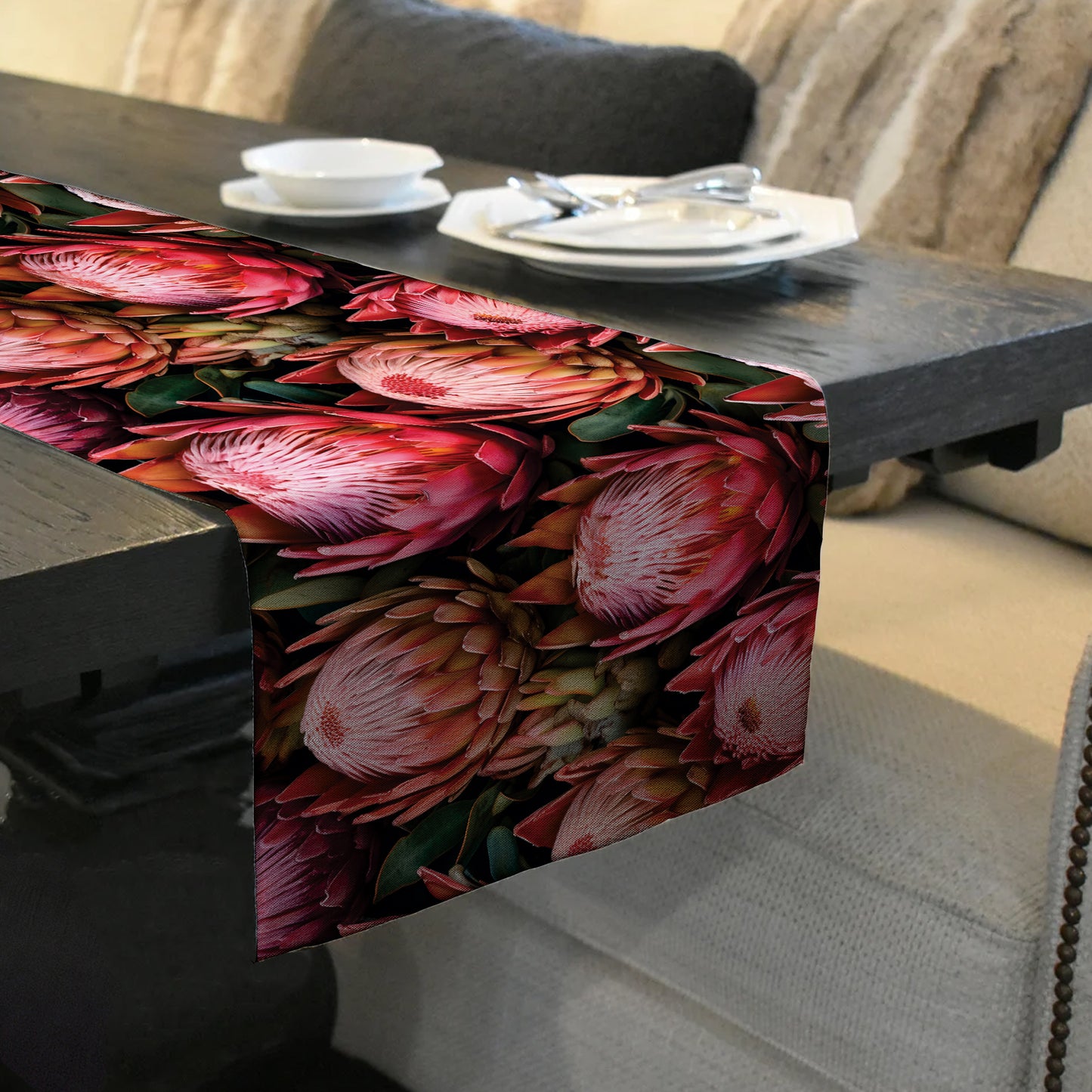 Joyful Protea Table Runner