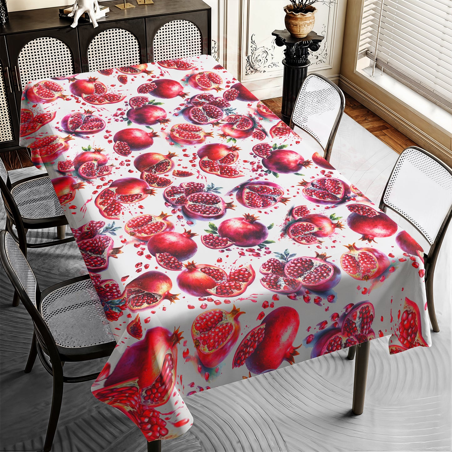 Juicy Pomegranate Rectangle Tablecloth by Mark van Vuuren