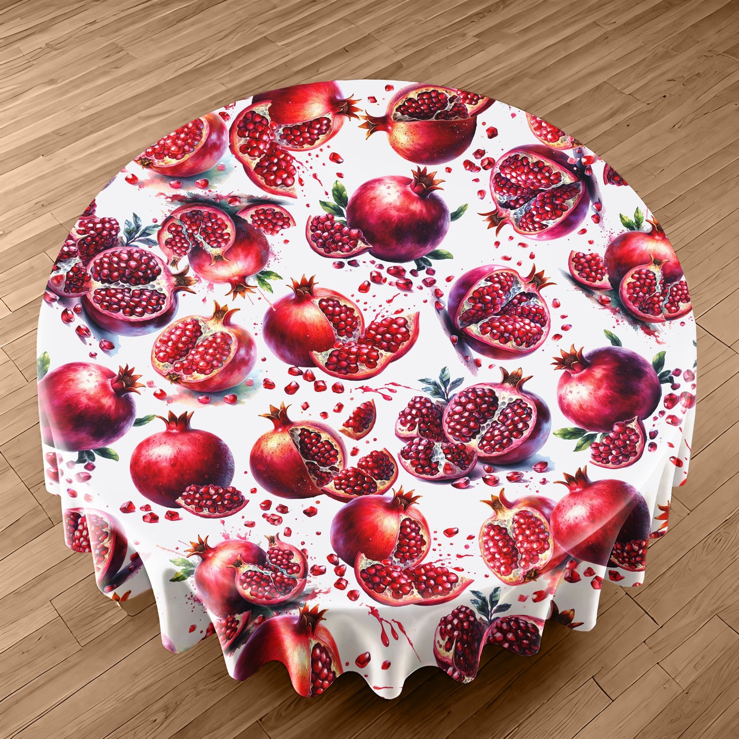 Juicy Pomegranate Round Tablecloth by Mark van Vuuren