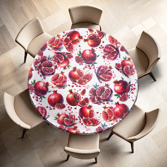 Juicy Pomegranate Round Tablecloth by Mark van Vuuren