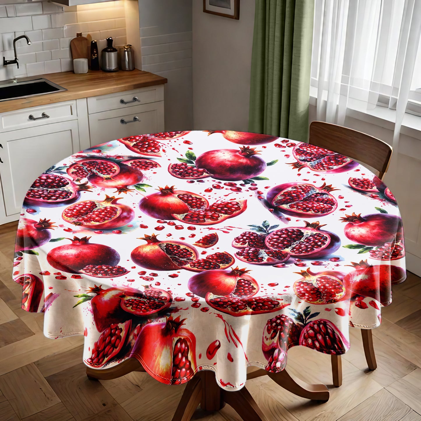 Juicy Pomegranate Round Tablecloth by Mark van Vuuren