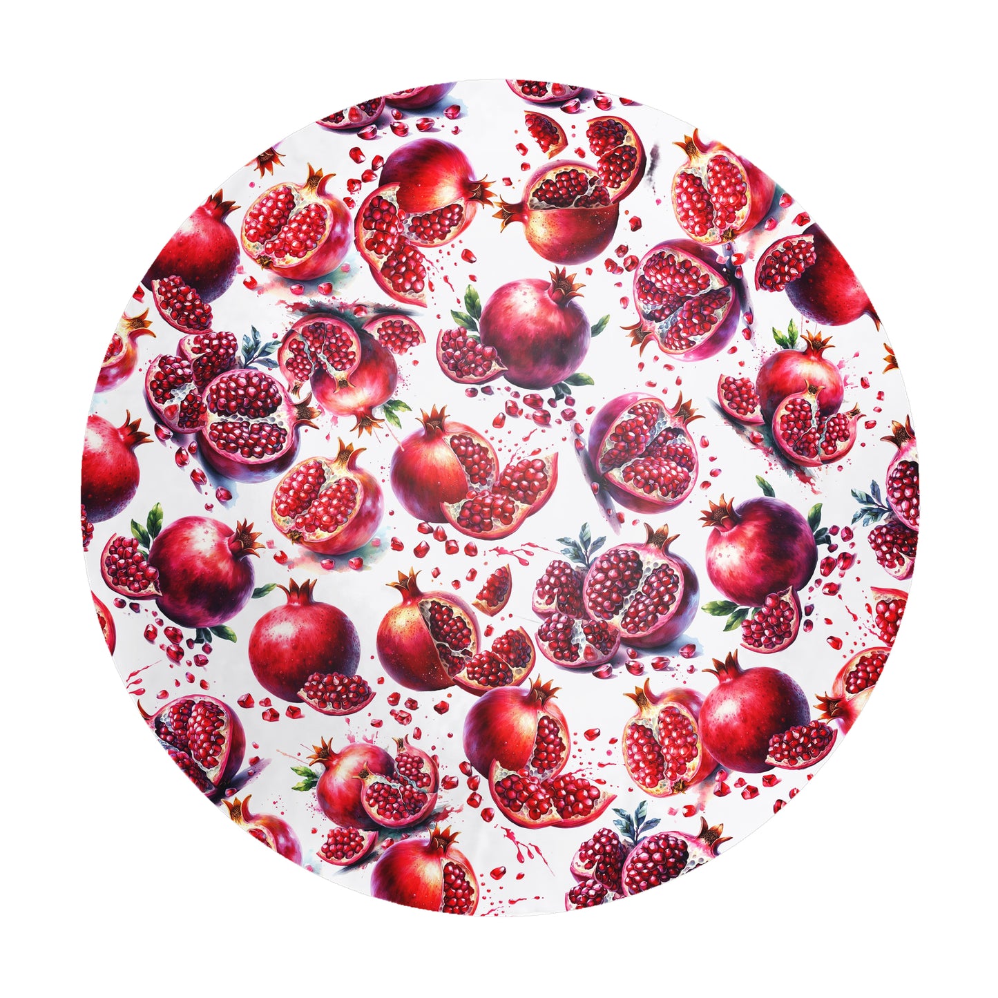 Juicy Pomegranate Round Tablecloth by Mark van Vuuren