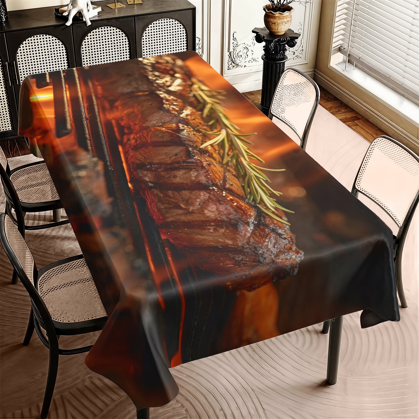 Juicy Steak Rectangle Tablecloth
